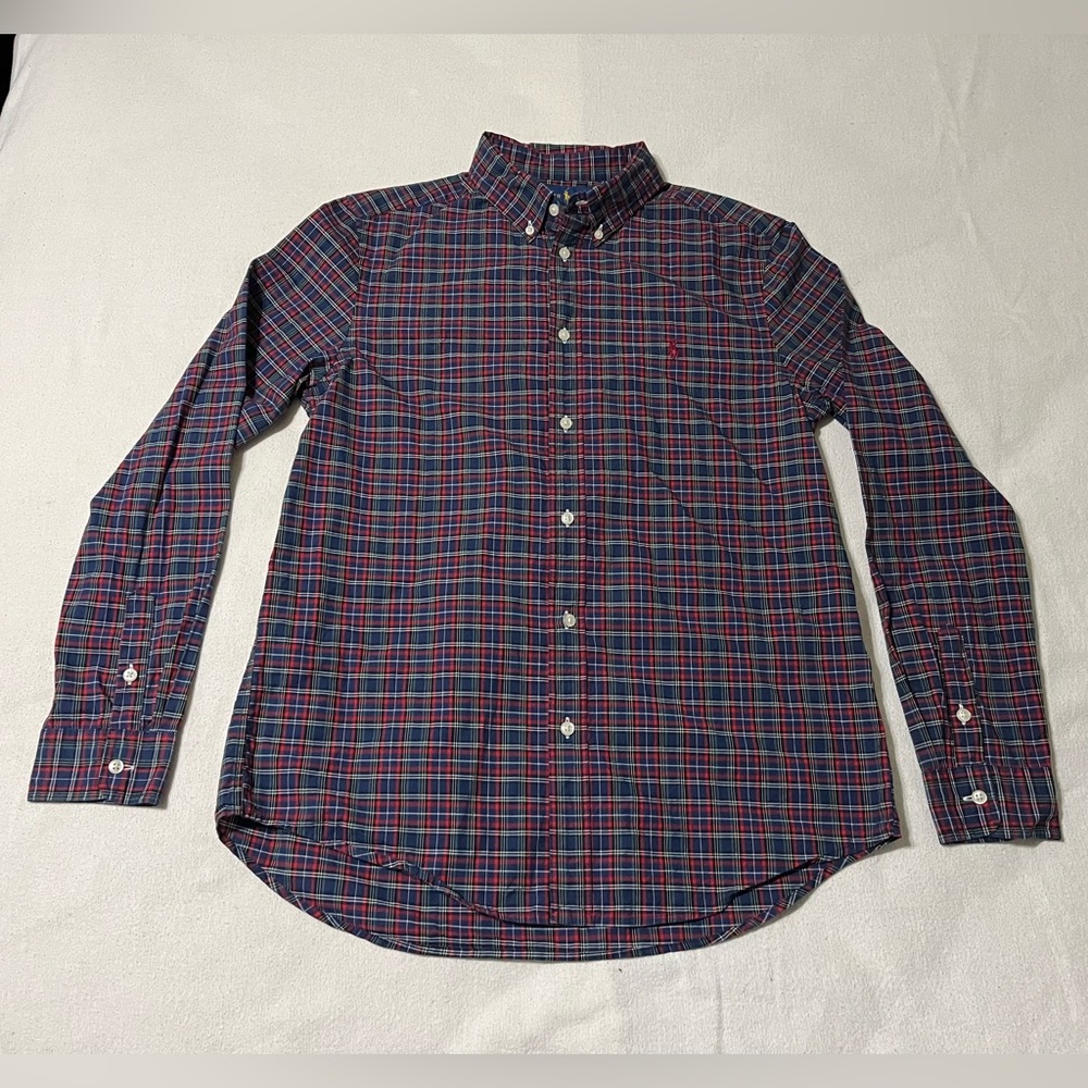 Ralph Lauren Boys Shirt Button‎ Down Extra Large Long Sleeve Plaid - XL (18-20)